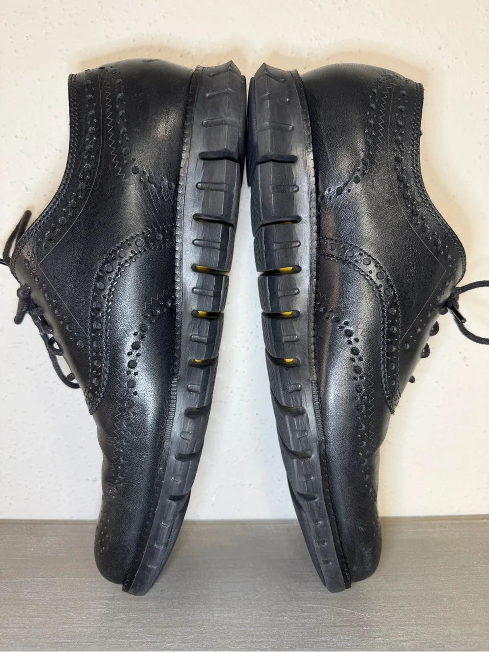 Cole Haan Men's ZERØGRAND Wingtip Oxford SHOES Black Leather Dress Size 12M